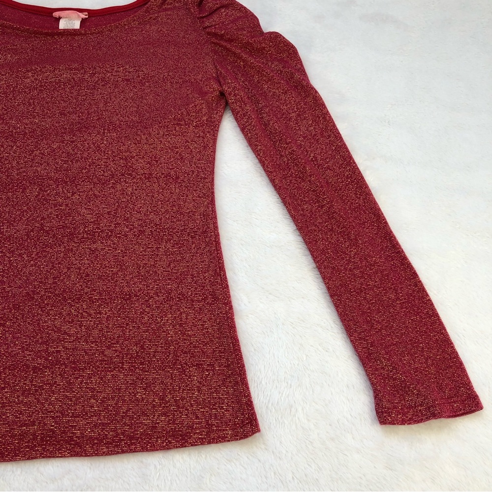 ✨Vintage✨ April, Puff Shoulder Sparkly Long Sleeve, Size S - Picture 9 of 13